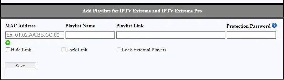 Skriv inn M3u-link for abonnementet ditt på iptv extreme pro-nettstedet