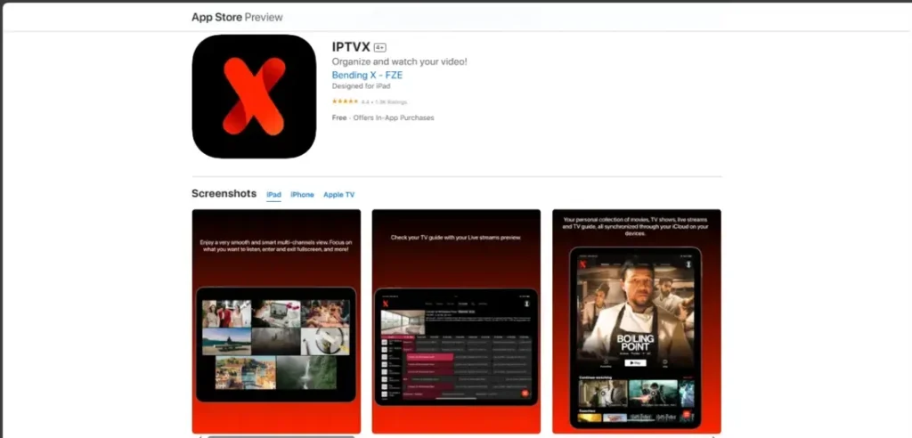 IPTVX på Apple Store