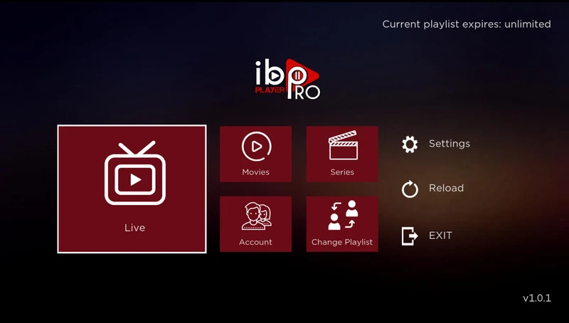 IBO Player Pro-grensesnitt